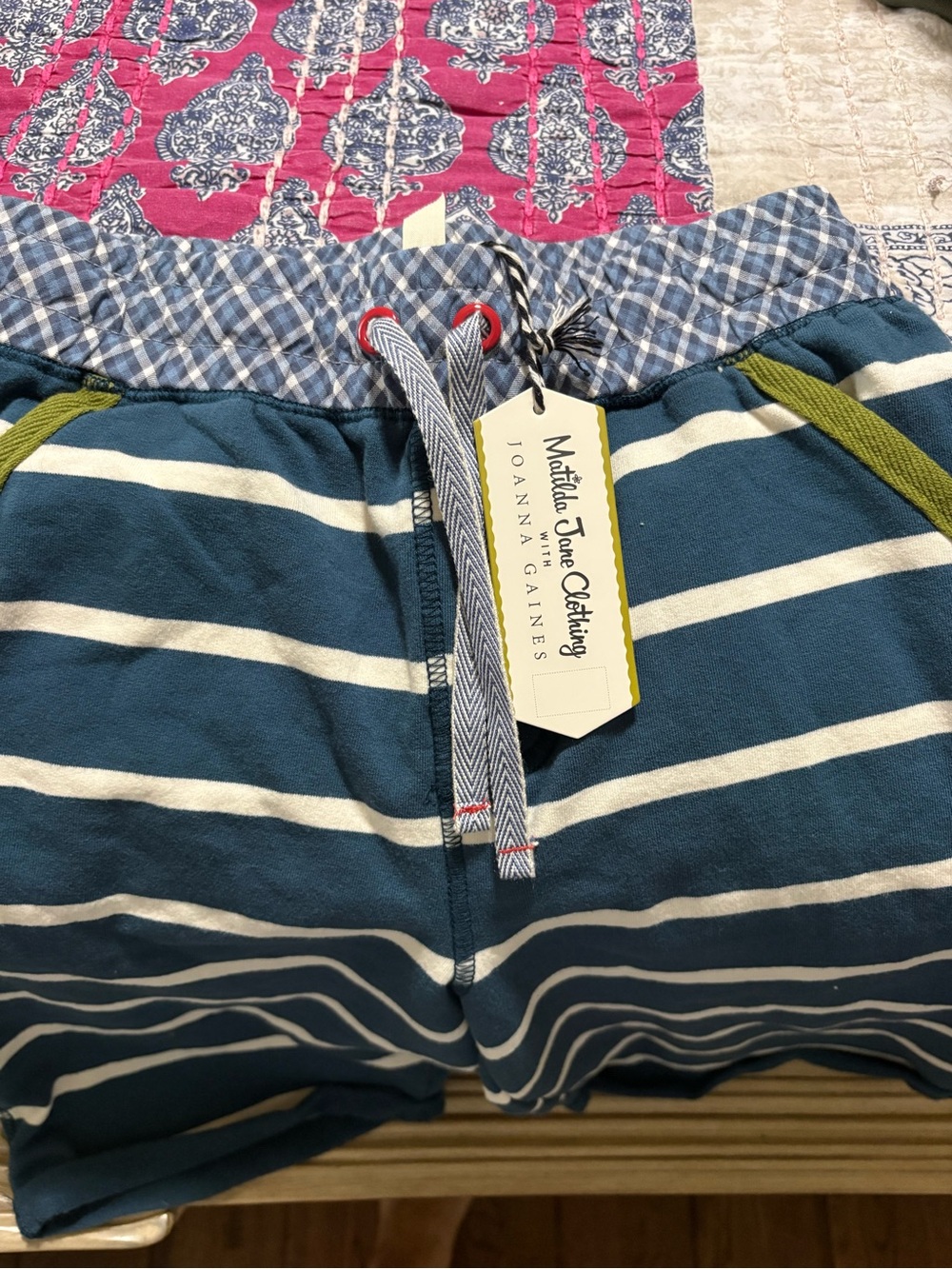 Madewell Navy and White Gingham Shorts